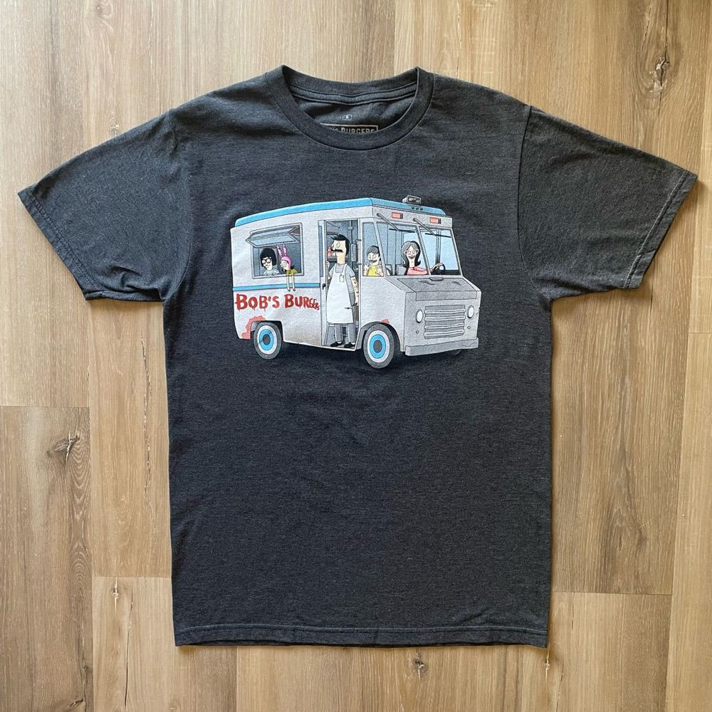 Bobs Burgers Food Truck Ripple Junction Short Sleeve T-Shirt Gray Small